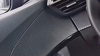 Risky Masturbation in the Car with a Hot Girl at the Bus Stop in Public!