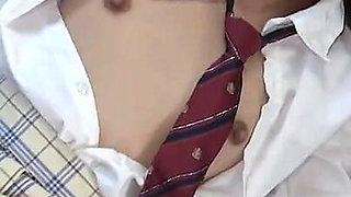 18-year-old Japanese Black-haired Beauty. Cute Amateur, Blowjob and Sex. Uncensored, Asian, Hentai, POV, School Uniform Cosplay.