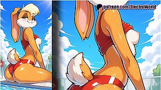 Lola Bunny And Harley Quinn Duo Of The Year, Scissor Pose And Sweaty Kisses!