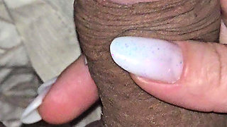 Step mom take care of injured step son big dick in erection by giving him a handjob