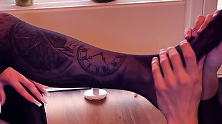 Nylon Foot Licked