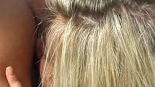 Flexible Blonde with Big Tits Licks Her Own Pussy