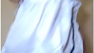 Maid outfit and massive tits on full display