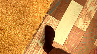 Earl Smile Dark Brown Ribbed Socks Fetish - Bedroom Solo