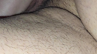 Step mom hand slip slowly and touch step son dick in front of