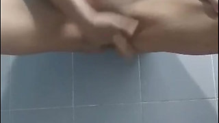 Indian girl fingering in bathroom
