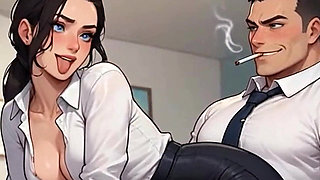 Waifu Secretary POV - Latina & Colored Hair Office Close-up Teasing
