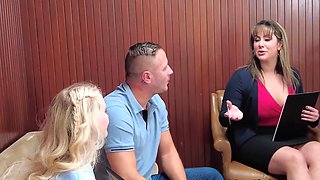 Fat dick for thick milf doctor and petite teen on therapy