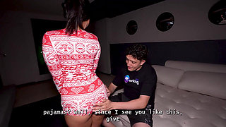 My Petite Horny Stepsister Wants to Seduce My Big Cock with Her Beautiful Christmas Pajamas!