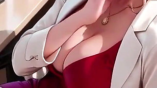 Blonde Secretary's Office Secret! Red Dress Hugging Curves, Beige Suit Barely Containing Her Fullness