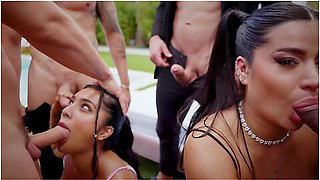 Wild Party Ends In Crazy Orgy - Yasmina Khan And Sara Retali - End Up Getting Fucked And Pissed On