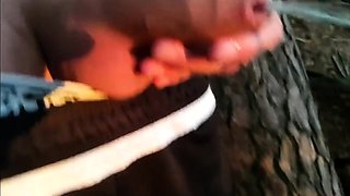 Pissing Outdoors with a Big-Cocked Hunk