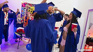 Graduation Orgy at Crazy College GFs - Graduation Gone Wild with Angel Youngs, BBC Rocket Powers