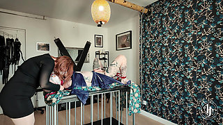 Sensual Scarf Ties Tease: Inanna Justice Binds & Teases Until Helpless