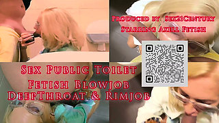 Sex in the Toilet. French Blonde MILF Axell. Fetish Blowjob. Deep Throat. Rimjob. Real Live Video.
