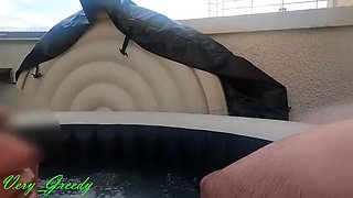 My Wife Gives Me a Sloppy Blowjob in the Spa and Swallows Every Drop of My Cum