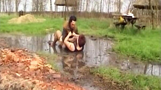 Wild Mud Wrestling Turns Into Hardcore Bedroom Sex