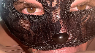 A masked guy made me cum while sucking me off.