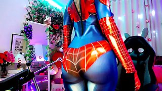 Sexy ass latex babe tease