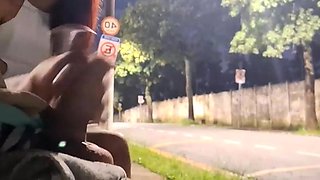 Risky masturbation at the bus stop next to the steamy girl!