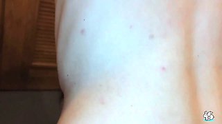 Dark haired in stockings gets banged in the bathroom at fresh years eve fest