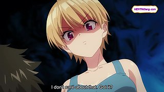 Lecturer’s beefstick gets wanked & deep-throated by perspiring harem nymphs in warm outdoor bathtub (Subbed)