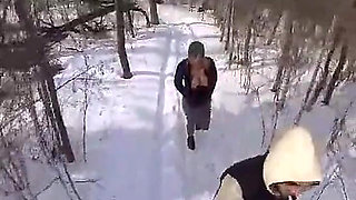 Outdoor Sex in the Park in Winter