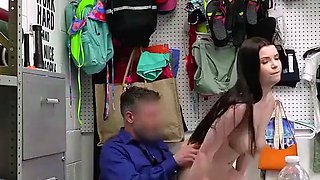 Cute teenager in plaid T-shirt gets a cumshot