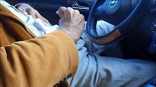 my wife playing with a stranger in car