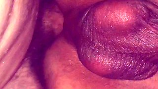 Pink vulva close up of sensual brunette getting kinky