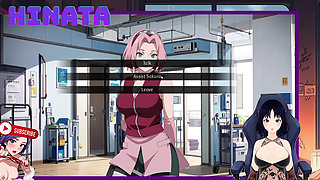 I spy on HINATA while she EXERCISES in the HOSPITAL with a gown and bathrobe, everything is transparent