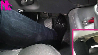 Revving with Exhaust Shot in Black Ballet Flats
