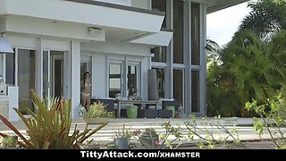 Tittyattack - big titted mexican fucked by the pool
