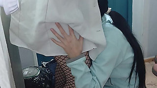 Secret sex between a student girl and a nurse in a medical office