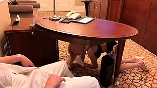 I Paid Busty Blonde Maid To Deepthroat And Get Fucked Hard