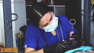 Nurse Femdom CBT Medical Exam with DominaFire - Cock Sounding & Handjob