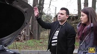 HUNT4K. Couple has no money for car so why teen redhead undresses: Blowjob, Amateur  Pov Porn