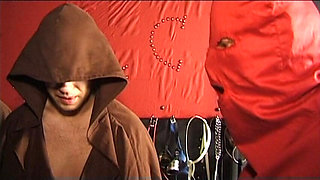 Blonde German Cougar Gets Dominated and Railed in BDSM Gangbang