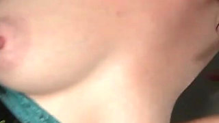 Sexy redhead surprises by huge cock from gloryhole and gets her pussy masturbated