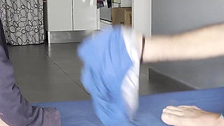 Little Spanish Blonde Pegging with Husband