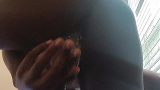 Sissy farting and pissing nonstop while creaming on Thick Dildo