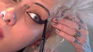Goth Girl Glitterqueen1999 Ignores You Whilst She Applies Her Makeup, Black Lipstick, Lipstick Fetish Ignore Fetish, Humiliation