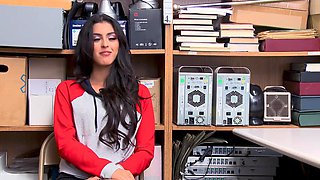 Sophisticated babe in a sexy uniform gets naughty