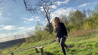 Girl Masturbates in Public in the Mountains Like Lena Polański