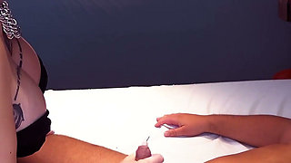 Nylon Footjob and Cum Play