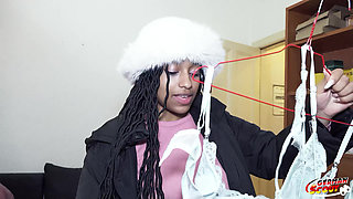 German Scout - No Condom Anal Sex at Pick up Casting for Black Girl Vicky Menage