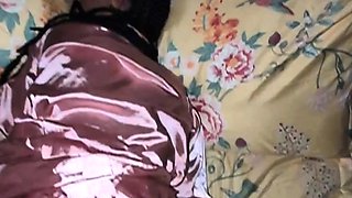 Sexy roommate  put a thong on and sneaked into his bedroom