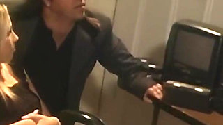 Sexy Blonde Slut Sucks a Hard Big Cock