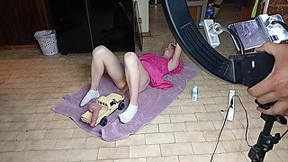 College Girl Gets Her Pussy Fucked with Rc Car