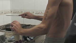 Step Daughter Cooks Dinner with Step Dad, Things Get Saucy and Start to Sizzle in the Kitchen